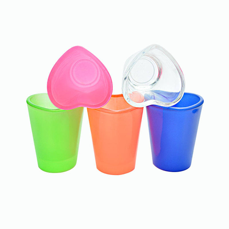1.75oz 50ml Wedding Favor Clear Heart Shaped Shot Glasses